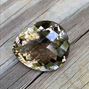 Smoky Quartz checkerboard faceted stone